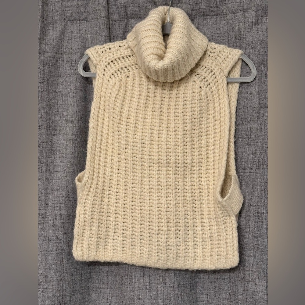Zara Cream Cowl Neck Sweater Vest